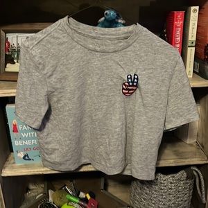 Grey Aeropostal cropped T-shirt
